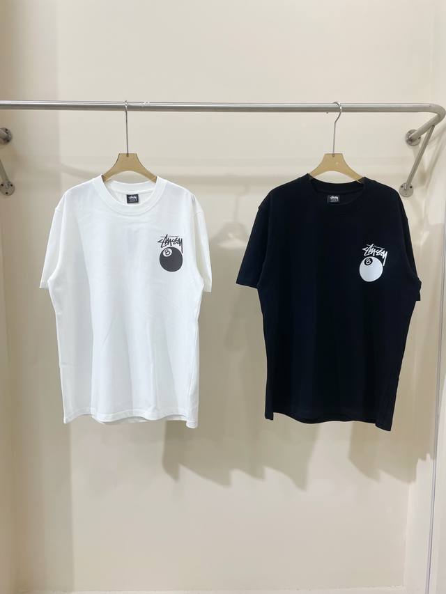 A09# 斯图西 Stussy 春夏系列经典款印花字母Logo 260克双纱面料 宽松版型男女同款 码数：S M L Xl 颜色：黑白两色