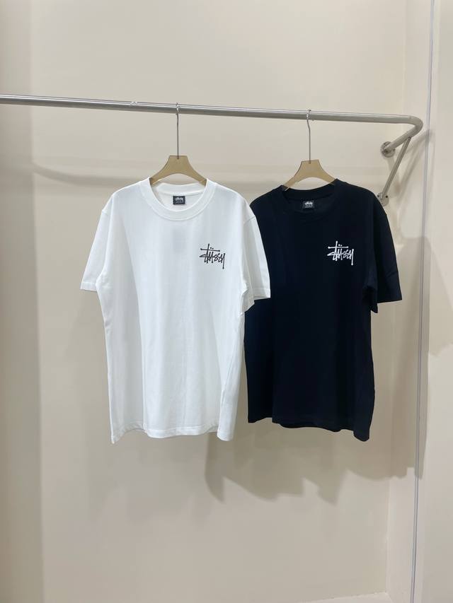 A01# 斯图西 Stussy 春夏系列经典款印花字母Logo 260克双纱面料 宽松版型男女同款 码数：S M L Xl 颜色：黑白两色