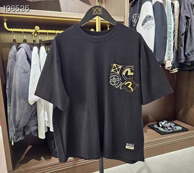 大货已到 2025年春季新品 男士多口袋和多印花休闲潮流百搭时尚T恤 货号 Fs001 真口袋，S-Xxl