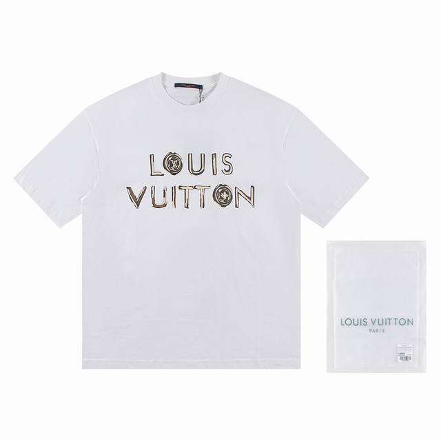 Dl111 Dlv Dlv Dlouis Vuitto*2025最新款短袖T恤 材质:采用高版本300G双纱精梳棉 尺寸Xs :S M Dl 颜色: 黑 白