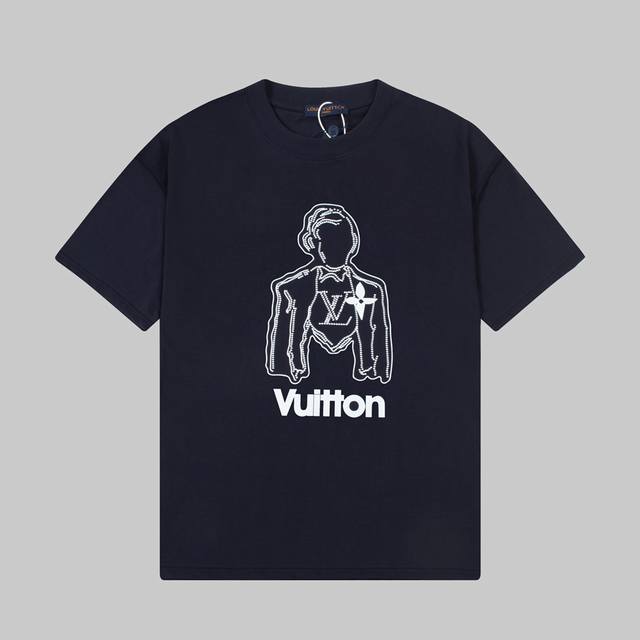 Dl76 Dlv Dlouis Vuitton 路易威登 24Ss图案印花短袖T恤 定制280克同缸染面料 手感非常舒服 春夏最新砖柜同步 Os落肩版型 时尚又