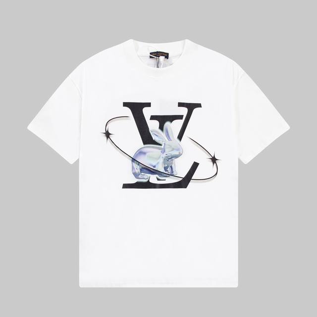 Dl52 Dlv Dlouis Vuitton 路易威登 23Ss兔年系列银环玉兔图案印花金典短袖T恤 定制260克同缸染面料 手感非常舒服 春夏最新砖柜同步