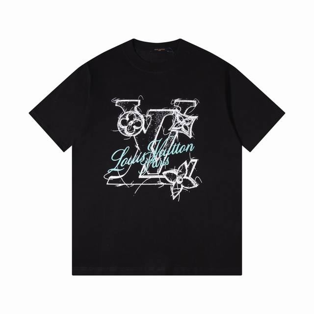Dl12 Dlv路易威登 25Ss最新款花卉印花圆领短袖 高品质，顶级制作工艺进口面料，专柜款优质胶印印花设计，采用进口高端订制280克双纱面料，进口丝线手感一
