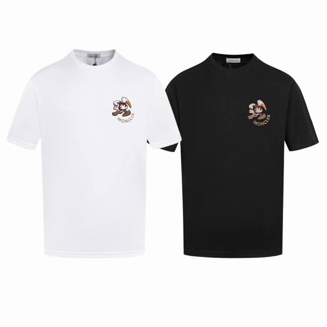 上新款号： Mk1083 2025早春Moncler 蒙口 官网同款印花图案 双纱纯棉短袖 - 260G双纱纯棉顶级面料 手感柔软 百分百纯棉独家出货 定染硫化