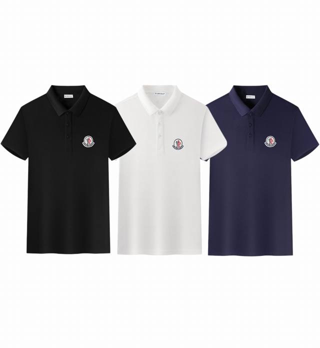 上新款号: M2001 Moncler 蒙口2025新款短袖翻领Polo衫 定制大徽章绒标字母Logo 男女同款 采用定制丝光珠地棉面料 面料细腻舒适透气亲肤感