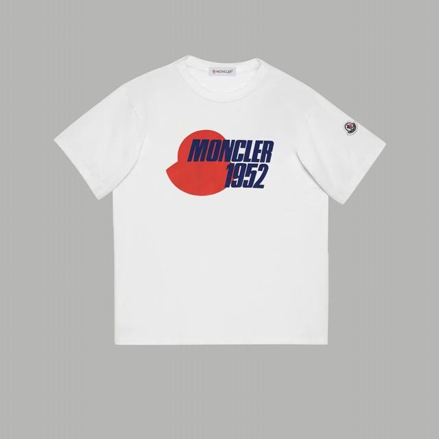上新 款号：Mk1075 2025早春Moncler 蒙口 官网同款印花图案 双纱纯棉短袖 - 260G双纱纯棉顶级面料 手感柔软 百分百纯棉独家出货 定染硫化