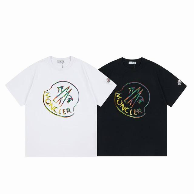 上新 款号：Mk1064 2025早春Moncler 蒙口 官网同款印花图案 双纱纯棉短袖 - 260G双纱纯棉顶级面料 手感柔软 百分百纯棉独家出货 定染硫化
