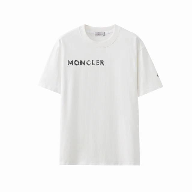 上新 款号：Mk1076 2025早春Moncler 蒙口 官网同款印花图案 双纱纯棉短袖 - 260G双纱纯棉顶级面料 手感柔软 百分百纯棉独家出货 定染硫化