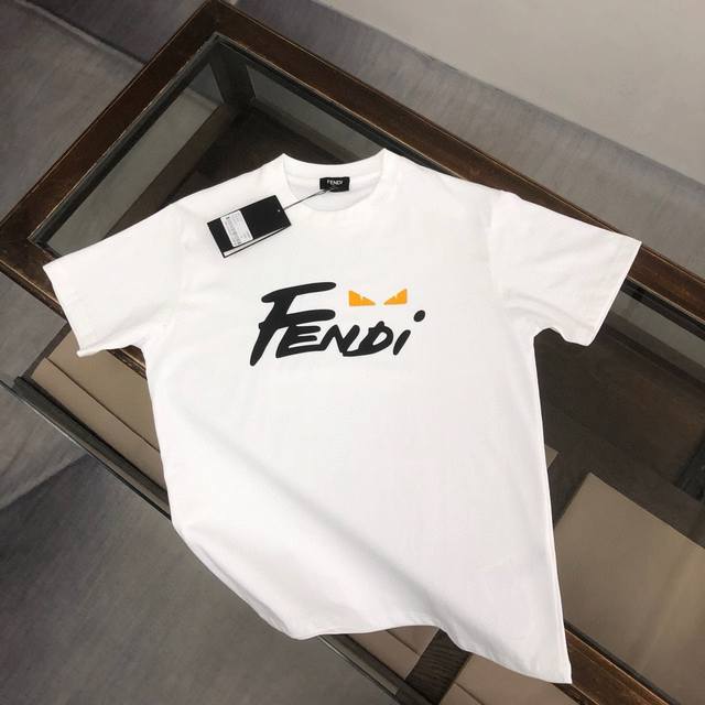 款号:Fd38 Fendi 芬迪 2025夏季新款圆领短袖T恤！ - 260G双纱纯棉顶级面料 手感柔软 百分百纯棉独家出货 定染硫化黑无尘处理面料 -面料：2