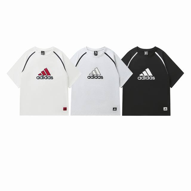款号：838 Adidas阿迪达斯夏季新款运动休闲圆领男女情侣同款套头短袖T恤 颜色：白色 浅灰色 黑色 尺码：S M L Xl Xxl