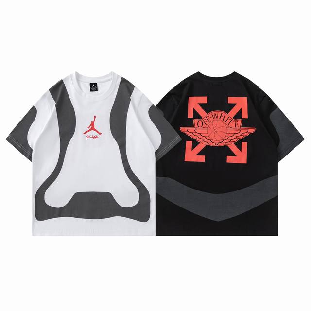 351#乔丹 T恤 黑 白 M-Xxl