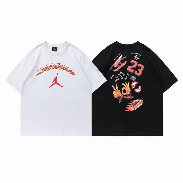 338#Aj飞人短袖 黑色 白色 M-Xxl
