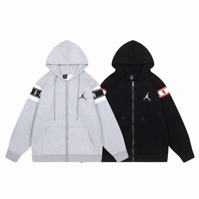 673#Aj飞人加绒外套 黑 灰 M-Xxl