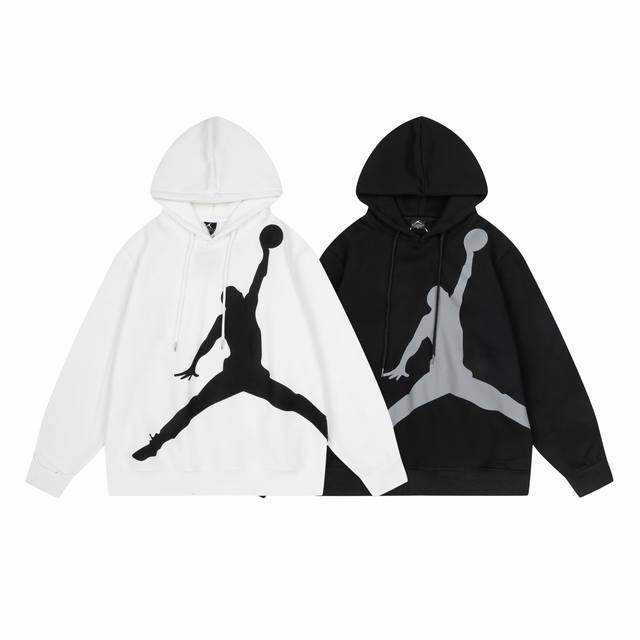 616#Aj飞人加绒卫衣 黑 白 M-Xxl
