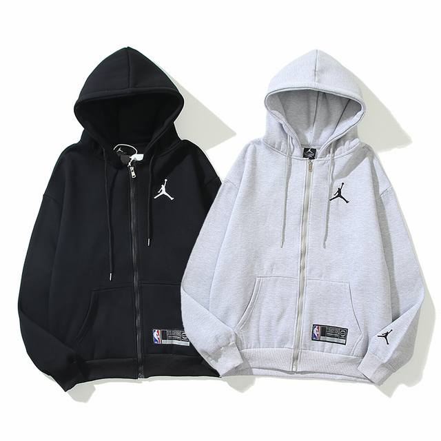 601#Aj飞人外套加绒 毛圈 黑 灰 M-Xxl