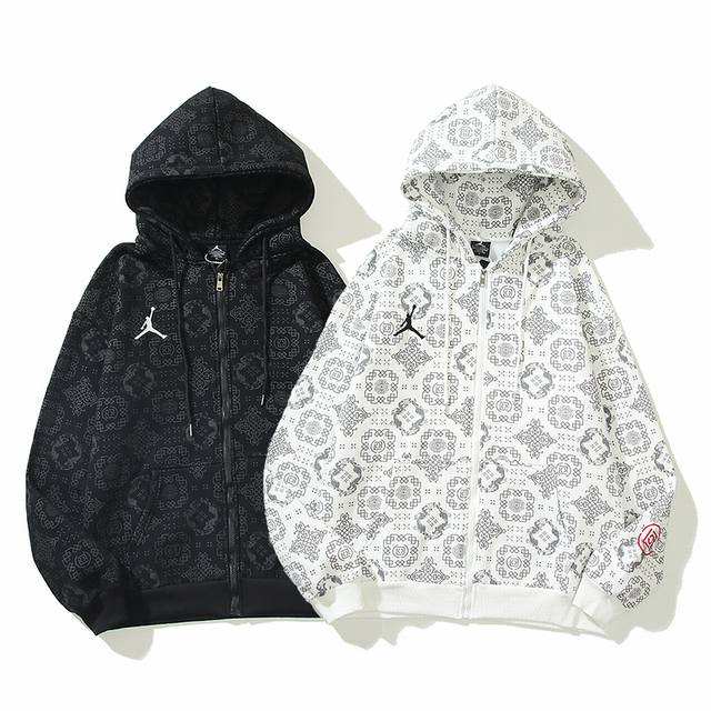609#Aj飞人外套加绒 毛圈 黑 白 M-Xxl