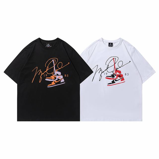 268#乔丹短袖黑 白 M-Xxl