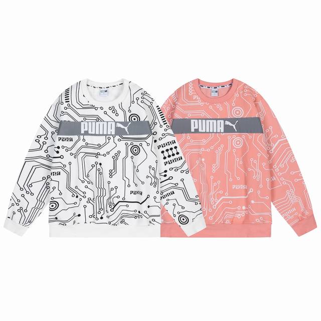 5010＃彪马加绒卫衣 粉红 白色 M-Xxl