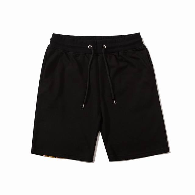 大M虎头元素印花毛圈中裤，毛圈薄卫衣料，黑色，码数：M-Xxl，#13460，