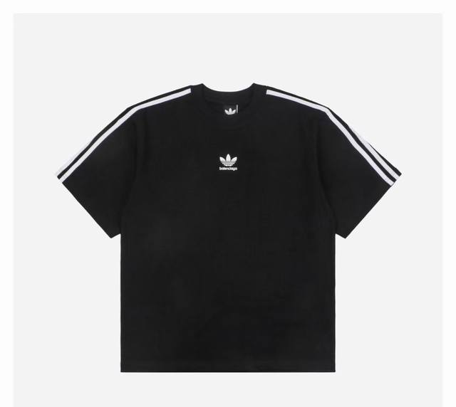上新 顶级版本-Balenciaga-巴黎世家联名阿迪达斯三叶草短袖T恤.原版开发定织面料工艺洗水处理 高克重300克面料 质感十足 布面干净 柔软舒适 .索罗