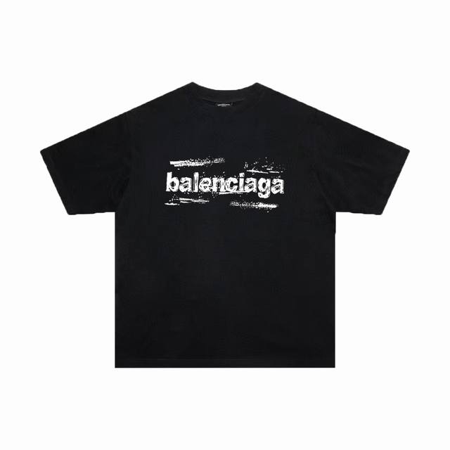 Balenciaga 巴黎世家 巴黎字母印花短袖T恤 定织定染280克精梳棉重磅面料 螺纹零色差 细节完美 区别市面通货版本 欢迎对比 男女同款 上图必卖款 颜