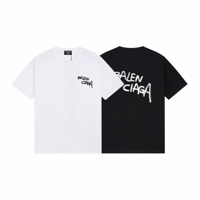 Dbb345# 2025 Balenciaga巴黎世家金属质感胶带 Logo印花短袖 宽松版型 采用260克精梳棉双纱 从面料到辅料全部三标齐全跟足Zp 进口松