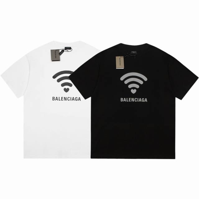 Dbb311# Balenciaga巴黎世家新款爱心信号印花短袖 宽松版型 采用260克精梳棉双纱 从面料到辅料全部三标齐全跟足Zp 进口松井公司浆料印花绝不开