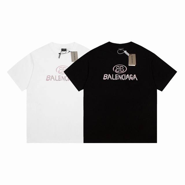 Dbb579# Balenciaga巴黎世家字母印花短袖 宽松版型 采用260克精梳棉双纱 从面料到辅料全部三标齐全跟足Zp 进口松井公司浆料印花绝不开裂 整件
