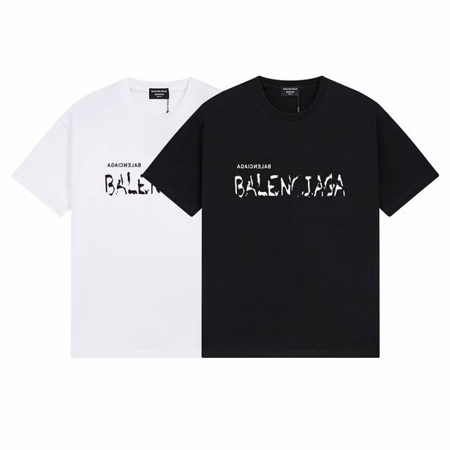 Dbb566# Balenciaga巴黎世家字母印花短袖 宽松版型 采用260克精梳棉双纱 从面料到辅料全部三标齐全跟足Zp 进口松井公司浆料印花绝不开裂 整件