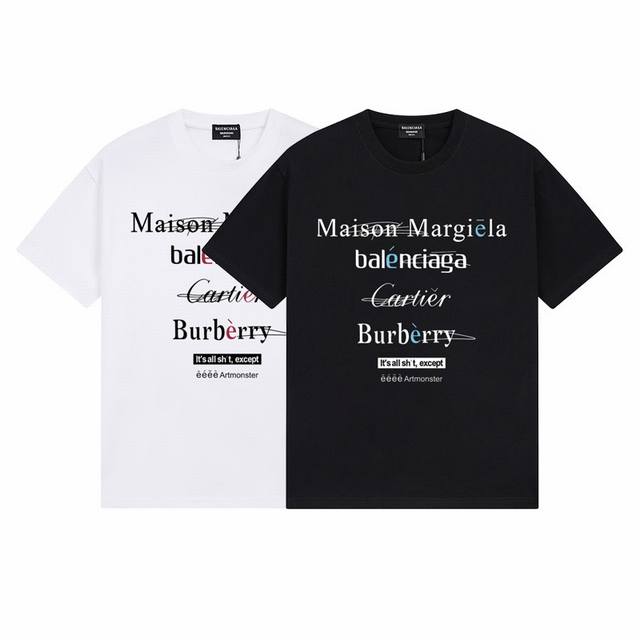 Dbb559# Balenciaga巴黎世家字母印花短袖 宽松版型 采用260克精梳棉双纱 从面料到辅料全部三标齐全跟足Zp 进口松井公司浆料印花绝不开裂 整件