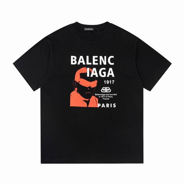 Dbb553# Balenciaga巴黎世家人物1917印花短袖 宽松版型 采用260克精梳棉双纱 从面料到辅料全部三标齐全跟足Zp 进口松井公司浆料印花绝不开
