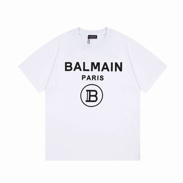 Dbb550# Balenciaga巴黎世家B印花短袖 宽松版型 采用260克精梳棉双纱 从面料到辅料全部三标齐全跟足Zp 进口松井公司浆料印花绝不开裂 整件做