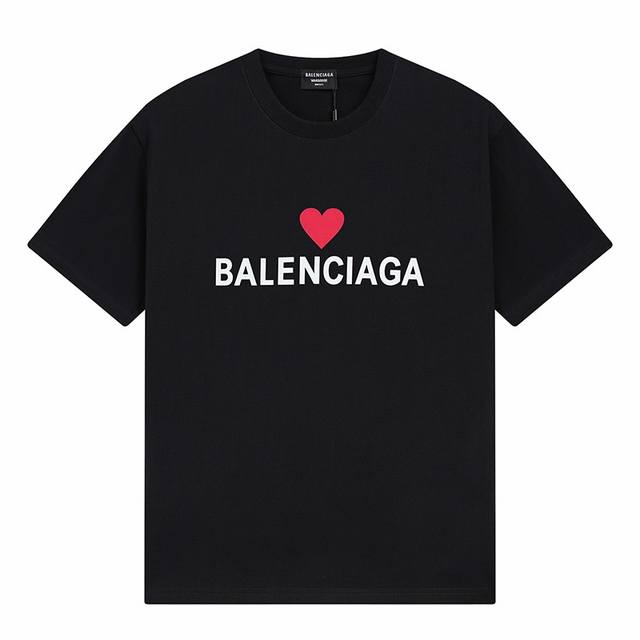 Dbb548# Balenciaga巴黎世家限定爱心印花短袖 宽松版型 采用260克精梳棉双纱 从面料到辅料全部三标齐全跟足Zp 进口松井公司浆料印花绝不开裂