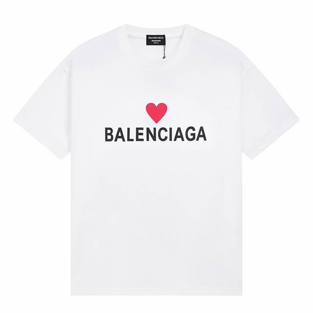 Dbb548# Balenciaga巴黎世家限定爱心印花短袖 宽松版型 采用260克精梳棉双纱 从面料到辅料全部三标齐全跟足Zp 进口松井公司浆料印花绝不开裂