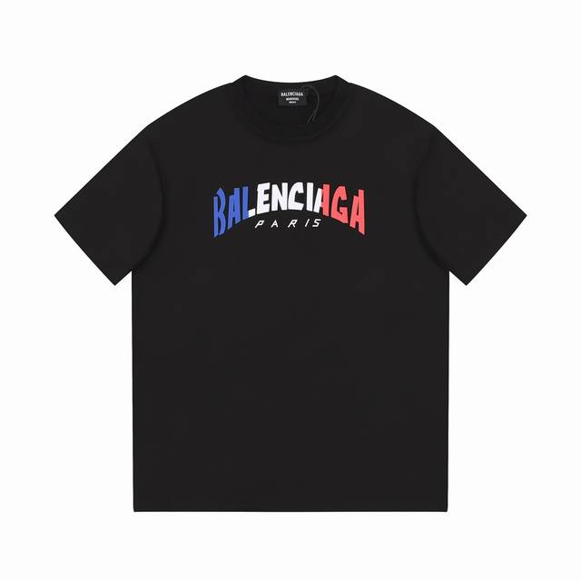 Dbb545# Balenciaga巴黎世家三色拼接字母印花短袖 宽松版型 采用260克精梳棉双纱 从面料到辅料全部三标齐全跟足Zp 进口松井公司浆料印花绝不开