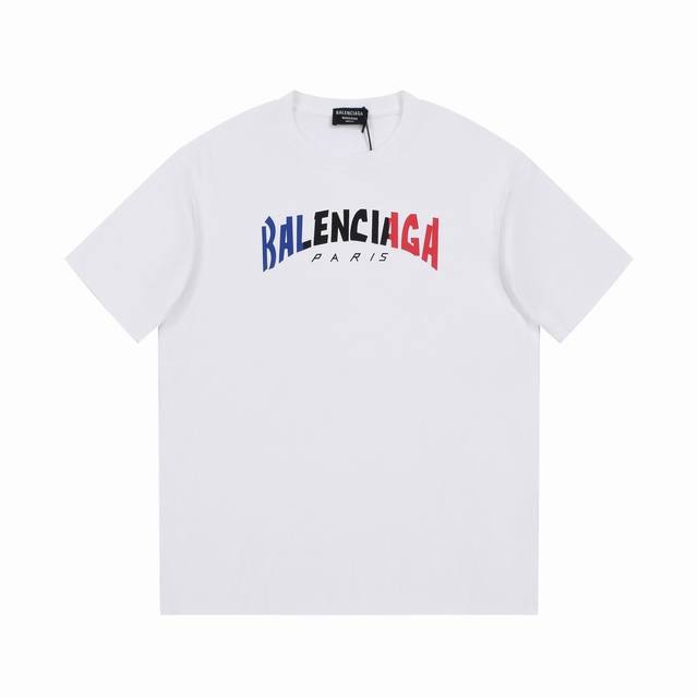 Dbb545# Balenciaga巴黎世家三色拼接字母印花短袖 宽松版型 采用260克精梳棉双纱 从面料到辅料全部三标齐全跟足Zp 进口松井公司浆料印花绝不开