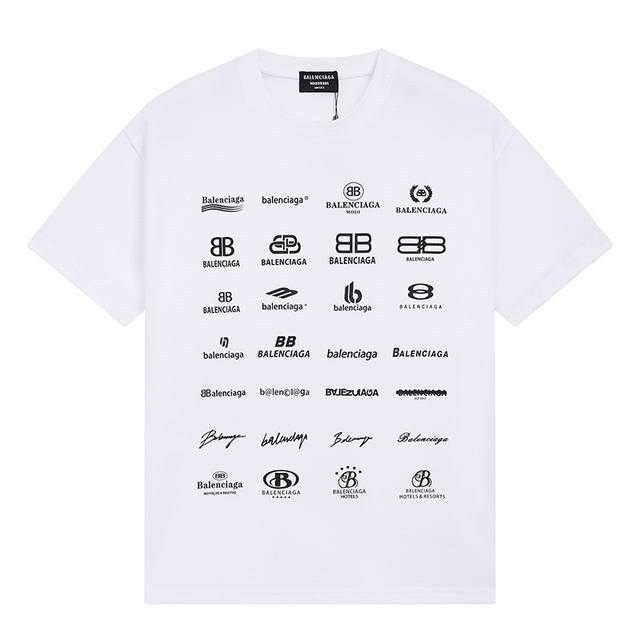 Dbb542# Balenciaga巴黎世家满印Logo印花短袖 宽松版型 采用260克精梳棉双纱 从面料到辅料全部三标齐全跟足Zp 进口松井公司浆料印花绝不开