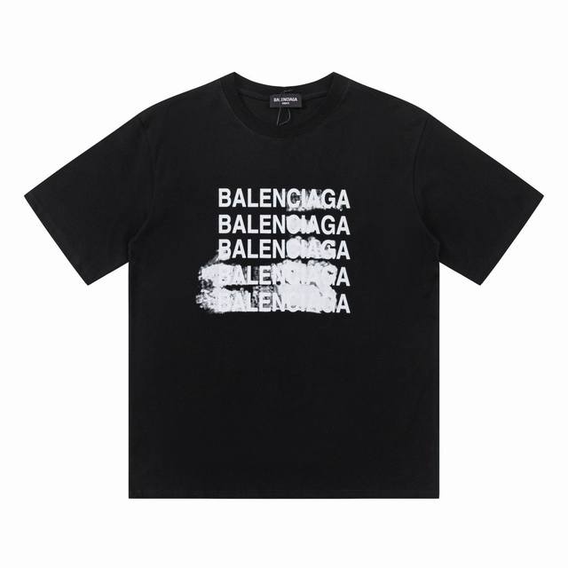 Dbb536# Balenciaga巴黎世家字母模糊涂鸦字母印花短袖 宽松版型 采用260克精梳棉双纱 从面料到辅料全部三标齐全跟足Zp 进口松井公司浆料印花绝