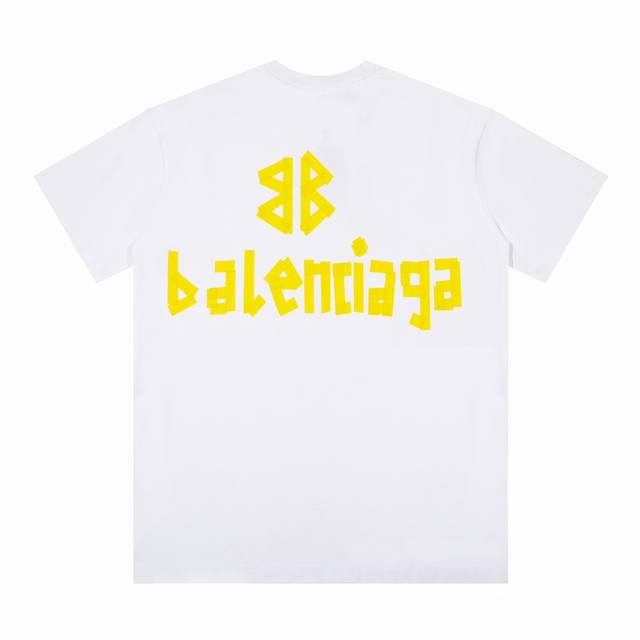 Balenciaga巴黎世家爆款美纹纸胶带短袖T恤 采用美纹纸胶带 手工磨破工艺 洗水做旧面料 使用二次固色处理 宽松版型 面料舒适 男女同款 面料：230克，
