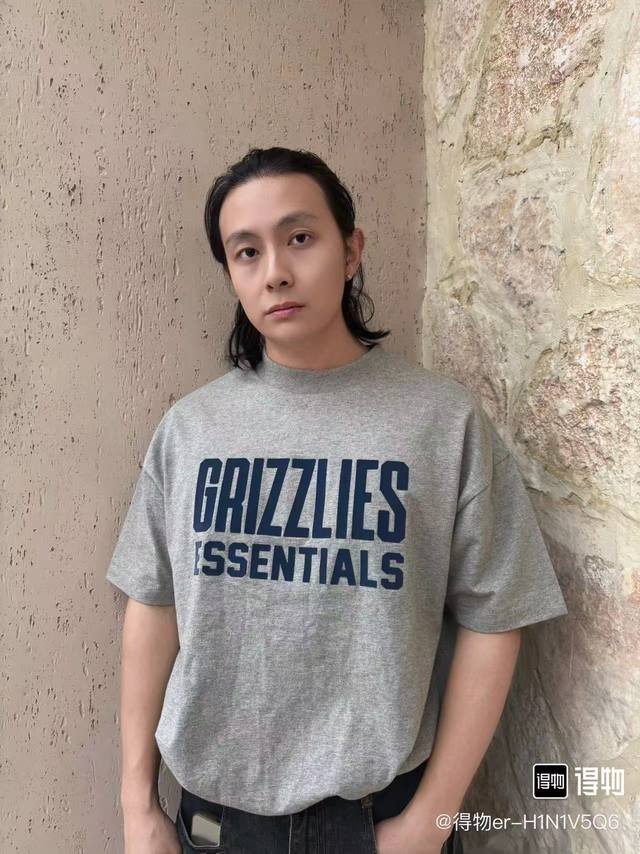 Fog-565#Fear Of God Essentials X Nba 联名款 Ss25 Nba-Allstar S S Tee Grizzlies 孟菲斯灰