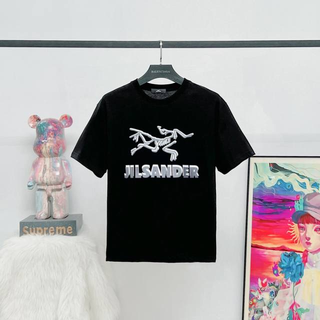 款号：S55 Arc'teryx Jilsander始祖鸟短袖 2025春夏新款 小鸟系列字母Logo印花短袖T恤衫 采用定制250克双纱纯棉面料 男女同款 休