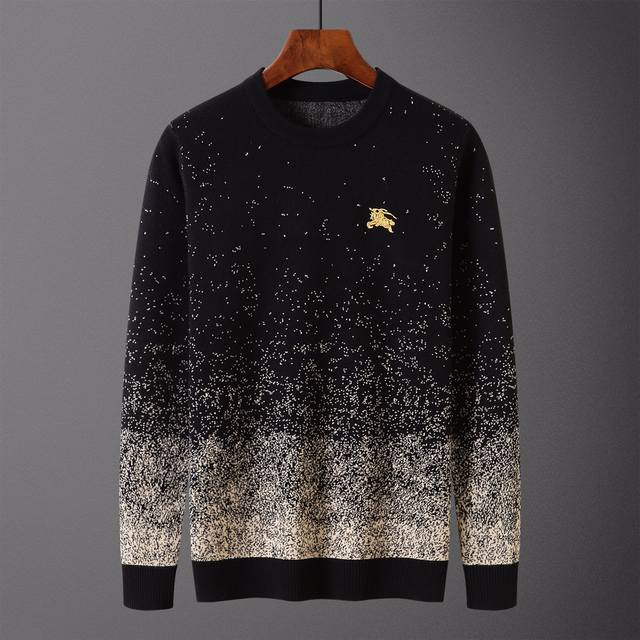 Burberry，毛衣，款号M2130#，码数:M-Xxxl，面料: 莫代尔.抗起球，颜色:黑色