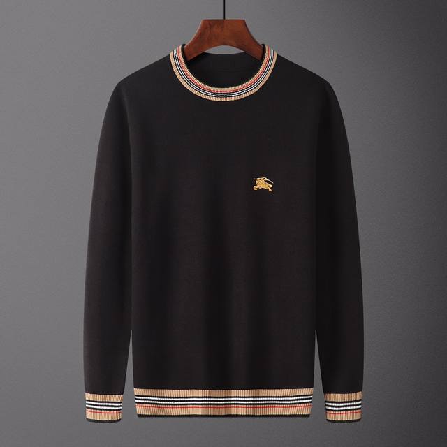 Burberry，毛衣，款号M2190#，码数:M-Xxxl，面料: 莫代尔.抗起球，颜色:黑色