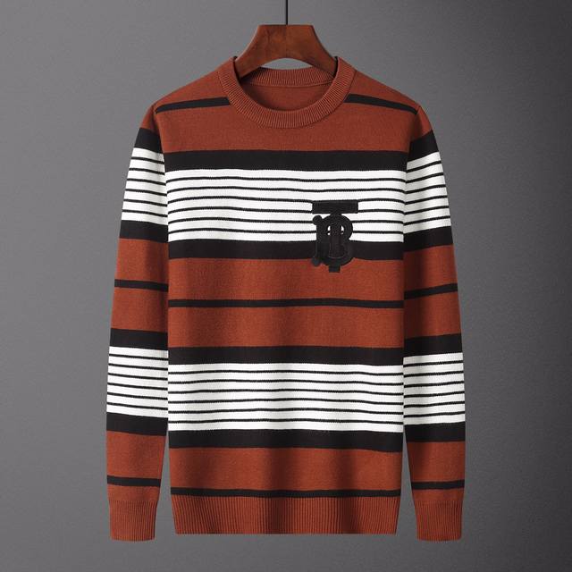 Burberry，毛衣，款号M2173#，码数:M-Xxxl，面料: 莫代尔.抗起球，颜色:咖啡色