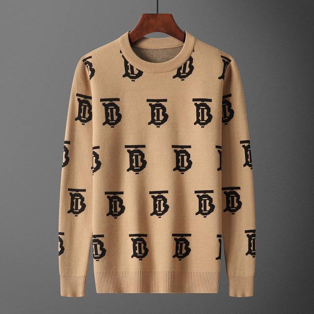 Burberry，毛衣，款号M2218#，码数:M-Xxxl，面料: 莫代尔.抗起球，颜色:卡其色