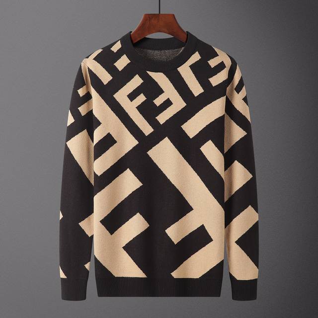 Fendi，毛衣，款号M2180#，码数:M-Xxxl，面料: 莫代尔.抗起球，颜色:黑色
