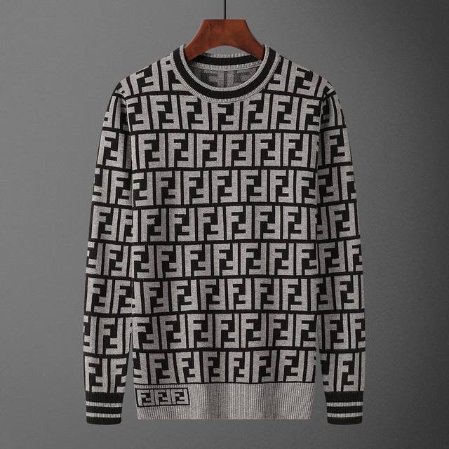 Fendi，毛衣，款号M2123#，码数:M-Xxxl，面料: 莫代尔.抗起球，颜色:灰色