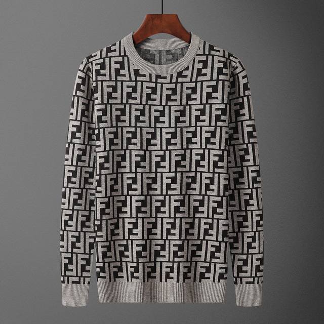 Fendi，毛衣，款号M2200#，码数:M-Xxxl，面料: 莫代尔.抗起球，颜色:灰色