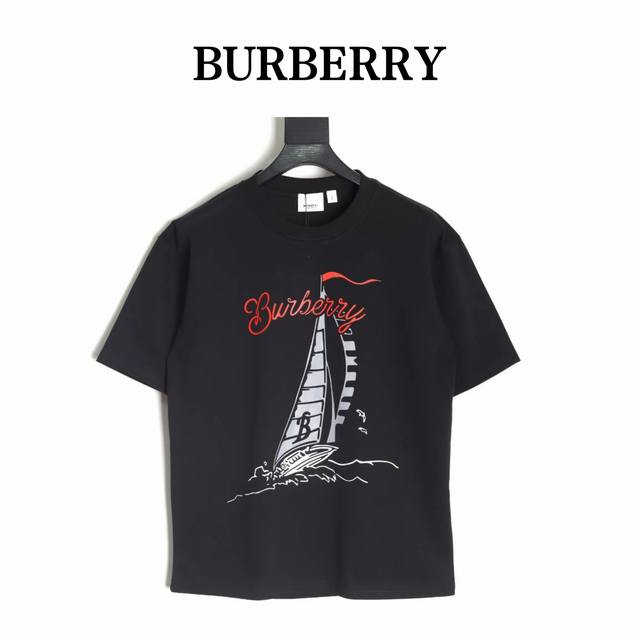 Burberry 巴宝莉 25Ss 帆船短袖T恤 面料采用定制240G 26支特滑双股精棉平纹高密无尘全棉布料。前幅高密度加厚，走线平整，代工品质，全套定制辅料