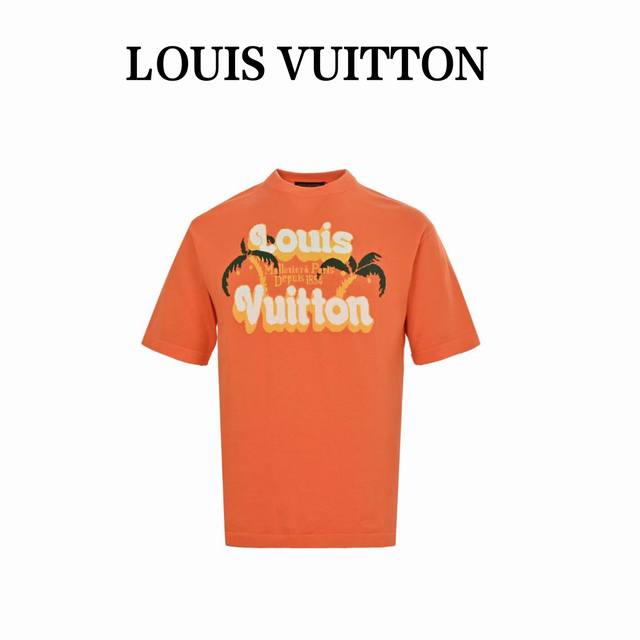 Louis Vuitton 路易威登 25Ss 椰树提花橙色针织短袖 原8,650购入，夏日橘色度假风格设计。采用高质纯棉14S细针织片，德国进口挂毛机织片而成
